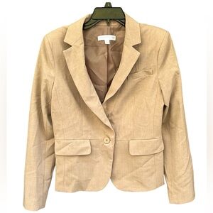 New York & Company Stretch Tan Blazer Jacket Women’s Size 8 - Preloved